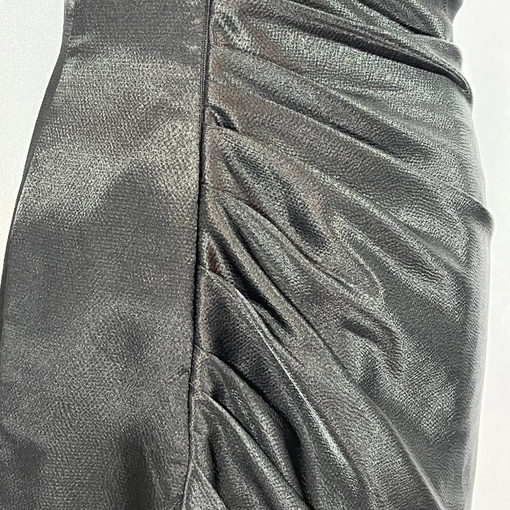 Gorgeous WHITE BY VERA WANG Black Ruched Bow Shoulder Sleeveless Dress S… - Picture 8 of 11